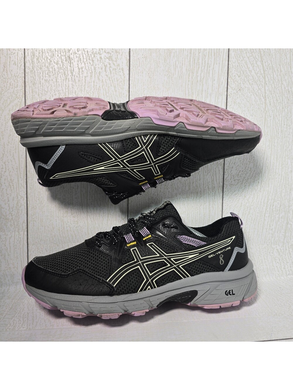 ASICS Gel-Venture 8 Wide Women’s Size 8 Black Pink Trail Running Shoes 1012A706